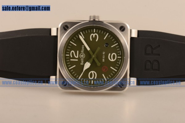 Perfect Replica Bell&Ross BR 03-92 S Aviation Type Watch Steel Green Dial BR 03-92 S